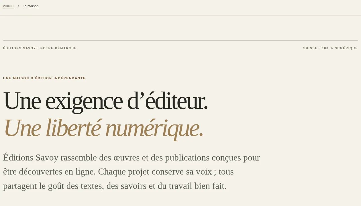 Charte éditoriale et engagement typographique des Éditions Savoy