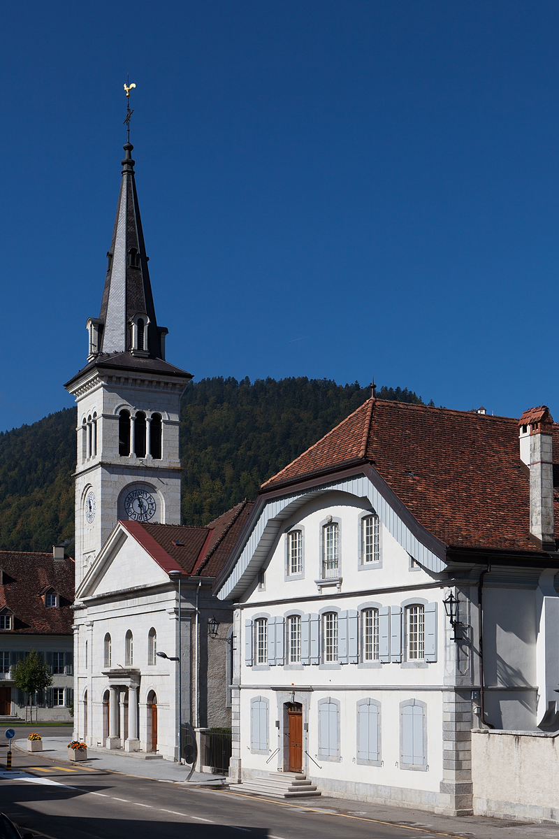 Le temple de Fleurier, patrimoine architectural local.